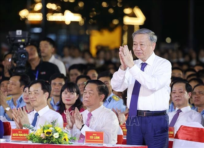 El secretario general del Partido Comunista de Vietnam (PCV) y presidente del país, To Lam, en el evento. (Foto:VNA)