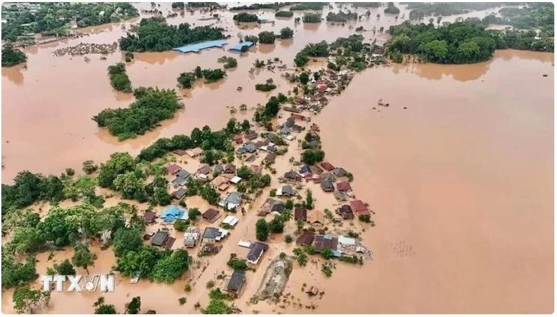 El tifón Yagi afecta a localidades de Laos. (Foto: VNA)