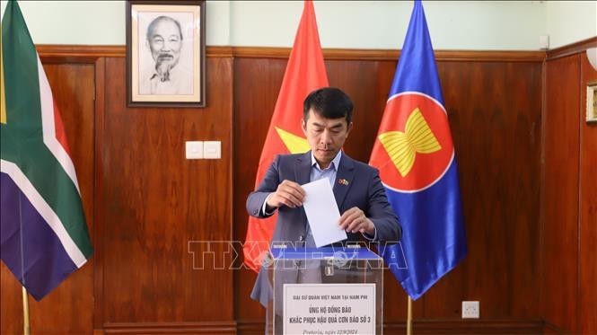 El embajador vietnamita en Sudáfrica, Hoang Sy Cuong, en el evento. (Foto: VNA)