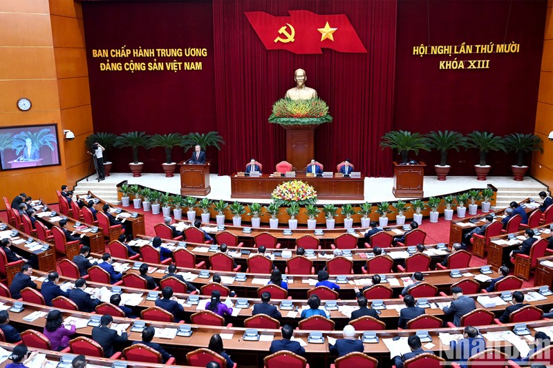 El décimo pleno del Comité Central del Partido Comunista de Vietnam (Foto: Nhan Dan)