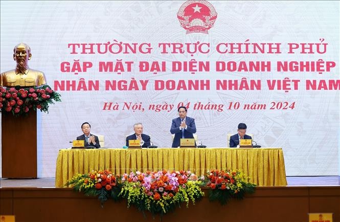 El primer ministro vietnamita, Pham Minh Chinh, en el evento. (Foto:VNA)