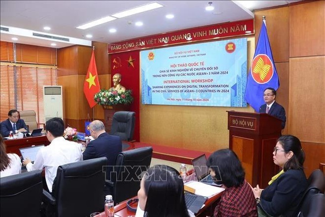 El viceministro vietnamita del Interior, Vu Chien Thang, en la cita. (Foto: VNA)