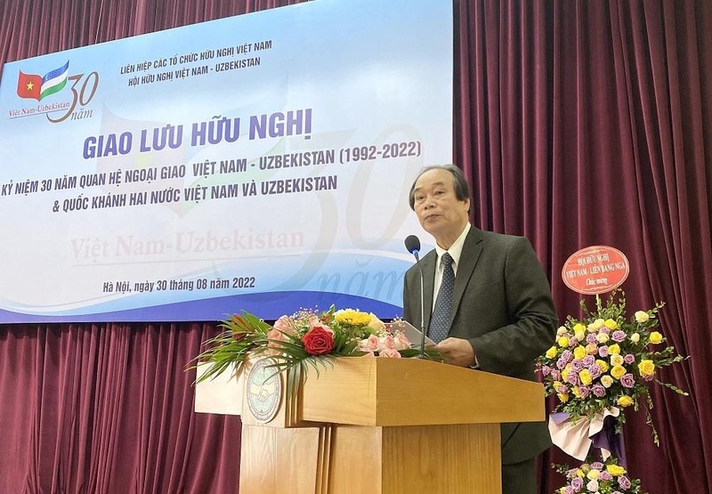 Luong Phan Cu, ex subjefe de la Comisión de Asuntos Sociales de la Asamblea Nacional de Vietnam y presidente de la Asociación de Amistad Vietnam-Uzbekistán en el evento. (Fotografía: baoquocte.vn)