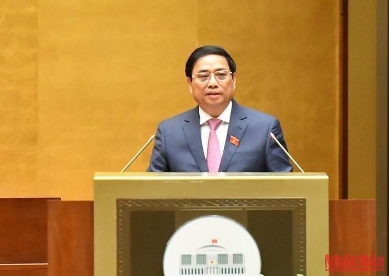 El primer ministro vietnamita, Pham Minh Chinh,en la reunión.