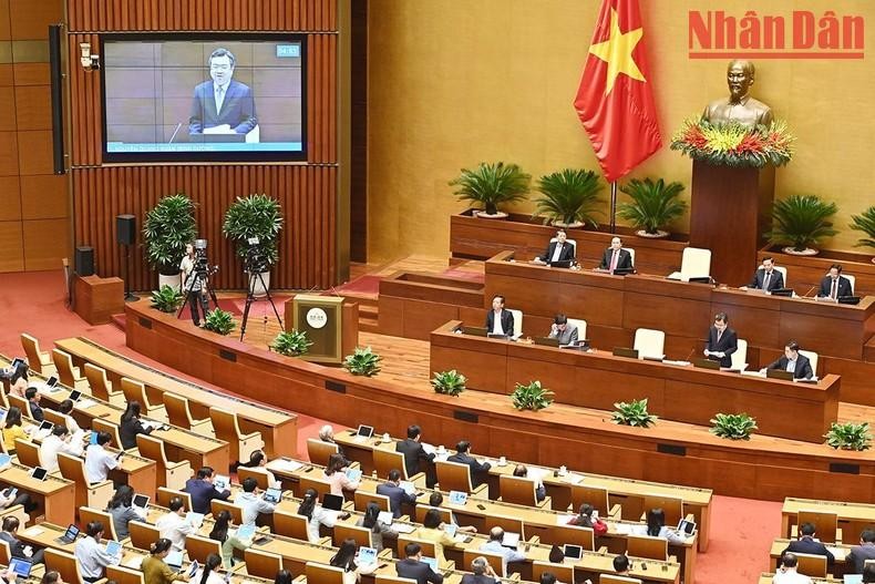 Panorama de la sesión de interpelación al ministro de Construcción, Nguyen Thanh Nghi.