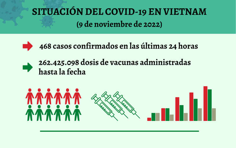 Infografía: Actualización sobre la situación del Covid-19 en Vietnam - 9 de noviembre de 2022