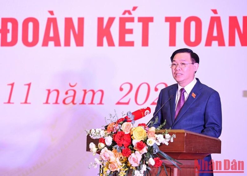 El presidente de la Asamblea Nacional, Vuong Dinh Hue, en el evento (Fotografía: Nhan Dan)