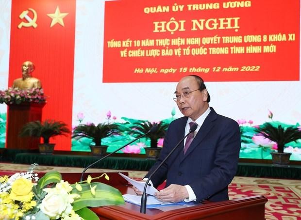 El presidente de Vietnam, Nguyen Xuan Phuc habla en el evento. (Fotografía: VNA)
