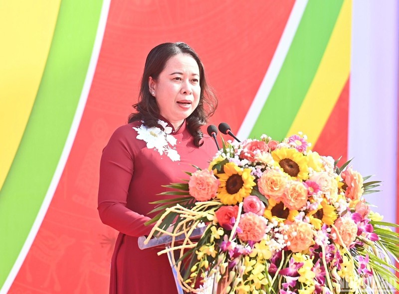 La presidenta interina, Vo Thi Anh Xuan, en el evento. (Fotografía: Nhan Dan)