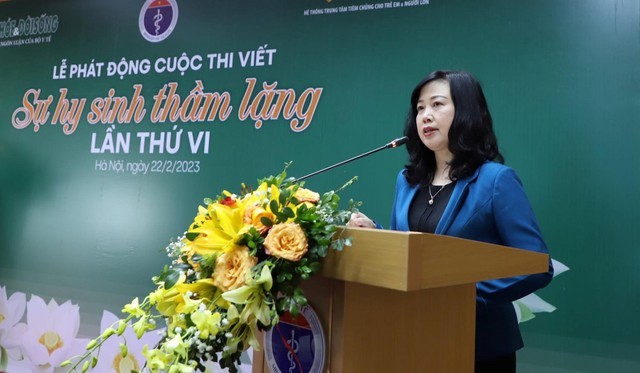 La ministra de Salud Pública, Dao Hong Lan, habla en el evento. (Fotografía: VGP)