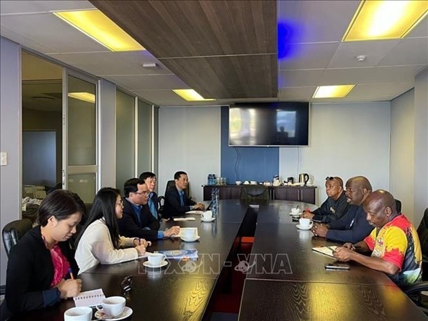La delegación del Sindicato de Vietnam se reunie con el presidente de la Federación Sindical Mundial (Fotografía: VNA) 