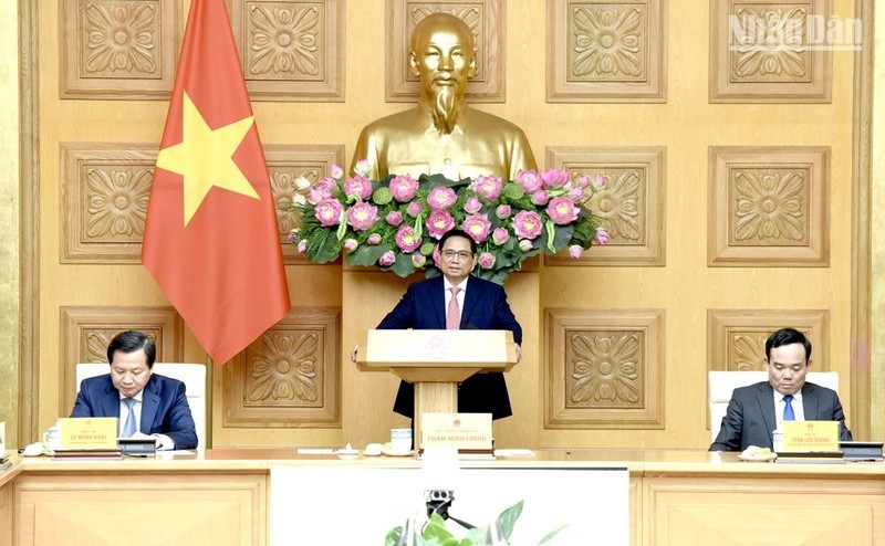 El primer ministro vietnamita, Pham Minh Chinh, en el evento (Fotografía: Nhan Dan)