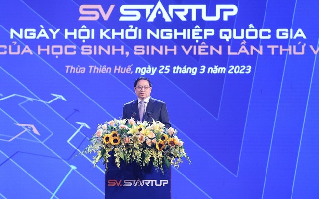 El primer ministro vietnamita, Pham Minh Chinh, en el evento. (Fotografía: VGP)