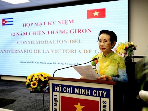 Truong Thi Hien, presidenta de la Asociación de Amistad Vietnam-Cuba en Ciudad Ho Chi Minh, en la ocasión (Fotografía: VNA)