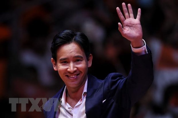 Candidato del Primer Ministro del Partido Avanzar (MFP), Pita Limjaroenrat, en Bangkok el 12 de mayo (Fotografía: AFP/VNA)