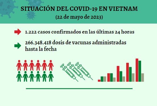 Infografía: Actualización sobre la situación del Covid-19 en Vietnam - 22 de mayo de 2023