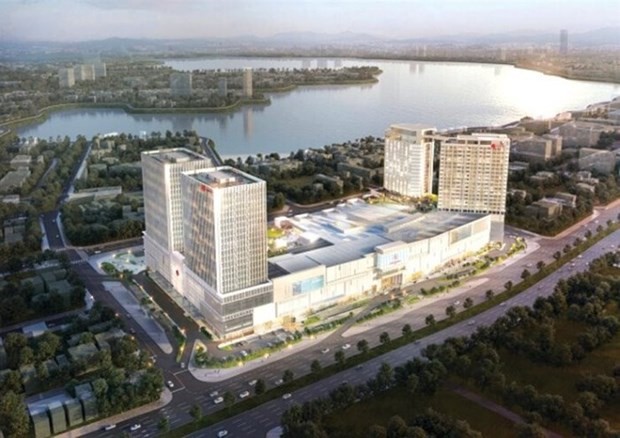 Proyecto de inversión surcoreana Lotte Mall, en Hanói (Fotografía: VNA)
