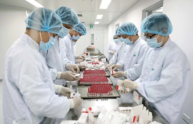 Producción de vacunas en una empresa (Fotografía: VNA)