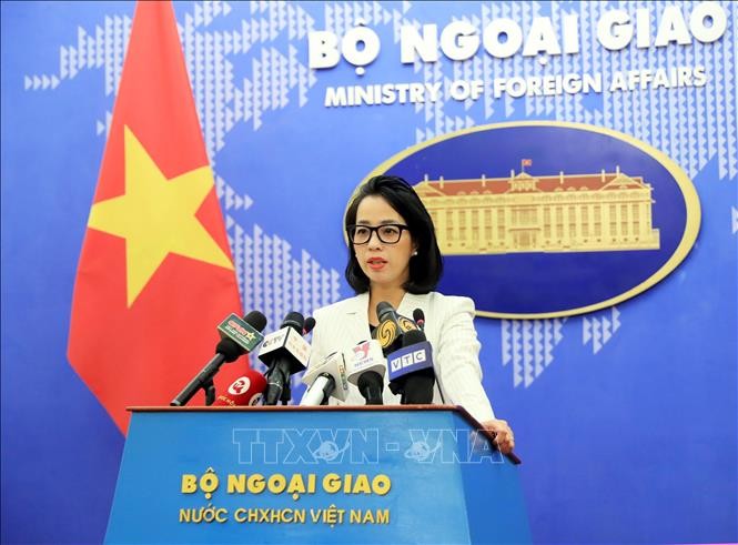 La portavoz del Ministerio de Relaciones Exteriores de Vietnam, Pham Thu Hang (Fotografía: VNA)