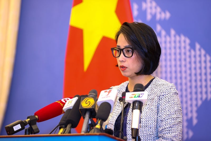 La portavoz del Ministerio de Relaciones Exteriores de Vietnam, Pham Thu Hang.