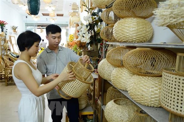 Productos de bambú ecológicos. (Fotografía: VNA)