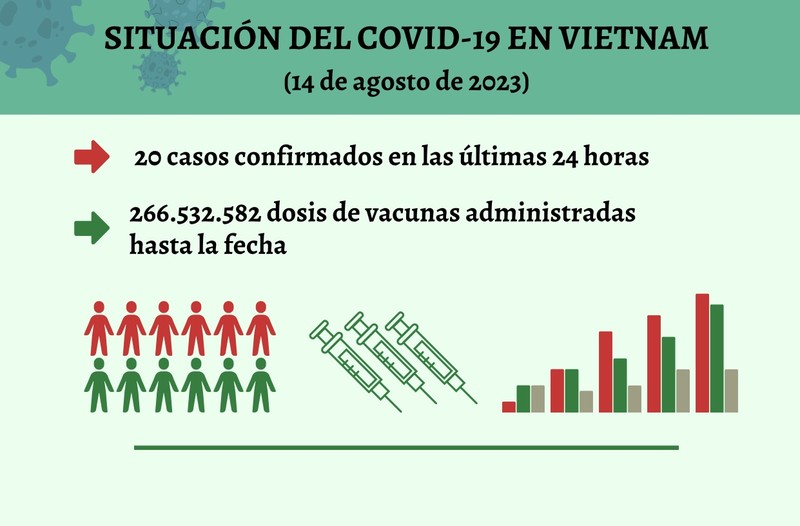 Infografía: Actualización sobre la situación del Covid-19 en Vietnam - 14 de agosto de 2023