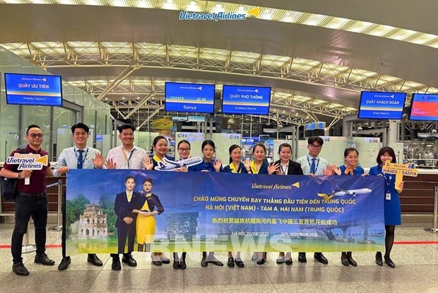 Vietravel realiza primer vuelo directo a Hainan, China (Fotografía: VNA)