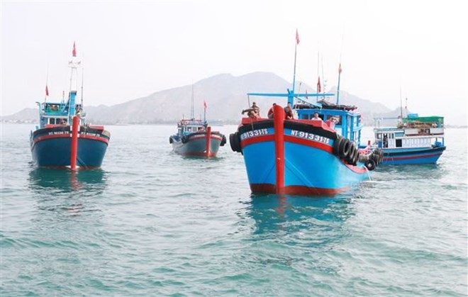 Los barcos pesqueros en Ninh Thuan (Fuente: VNA)