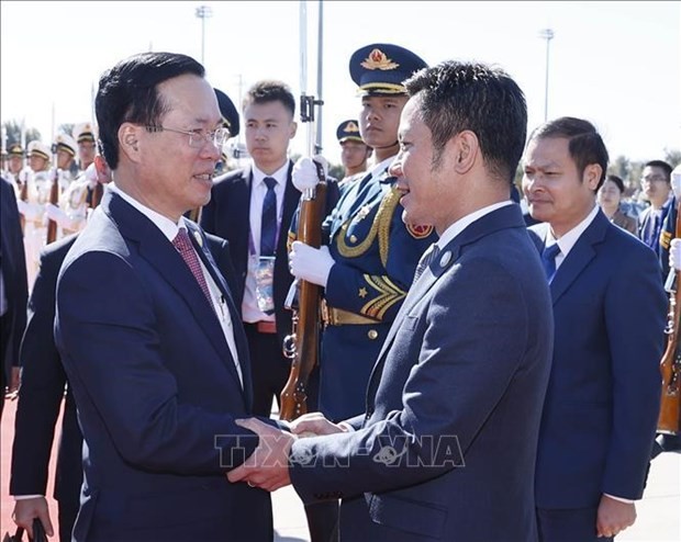 La ceremonia de despedida al presidente Vo Van Thuong en Pekín (Fotografía: VNA)