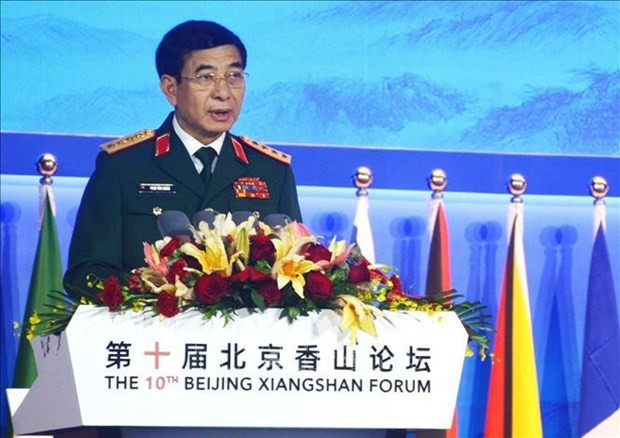El ministro de Defensa de Vietnam, Phan Van Giang, interviene en la cita (Fotografía: VNA)