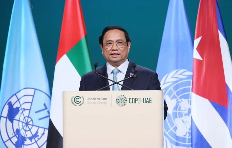 El primer ministro de Vietnam, Pham Minh Chinh, asiste a la Cumbre del Grupo de los 77 y China sobre Cambio Climático. (Foto: VNA)