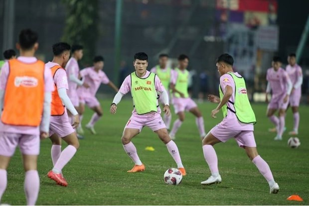 Los jugadores de la selección vietnamita se preparan para competir en la final de la Copa Asiática 2023. (Foto: vietnam.vn)