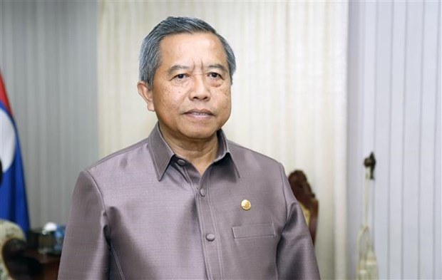 El presidente de la Asociación de Amistad Laos-Vietnam y ministro de Tecnología y Comunicación de Laos, Boviengkham Vongdara. (Foto: VNA)