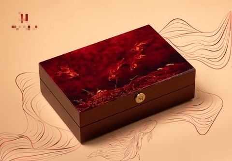 Una caja de regalo inspirado por la pintura Ngu Tao, creada por el grupo Luna y Sol (Foto: internet)