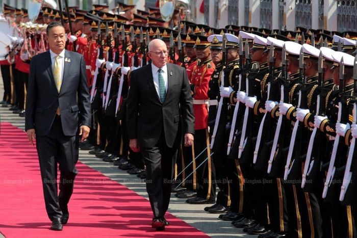 El primer ministro tailandés, Srettha Thavisin y el gobernador general de Australia, David Hurley, en Bangkok (Foto: Bangkokpost)