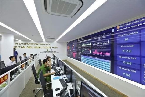 Un centro de operaciones inteligente en la provincia de Binh Phuoc. (Foto: VNA)