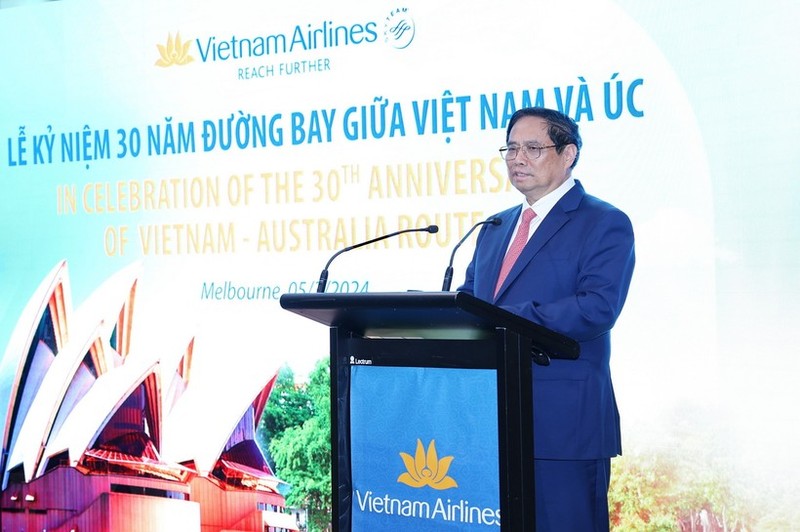 El primer ministro de Vietnam, Pham Minh Chinh, en el evento. (Foto: VNA)