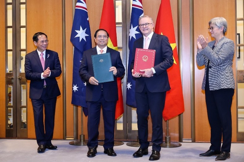 Vietnam y Australia elevan el 7 de marzo de 2024 sus nexos al nivel de asociación estratégica integral.
