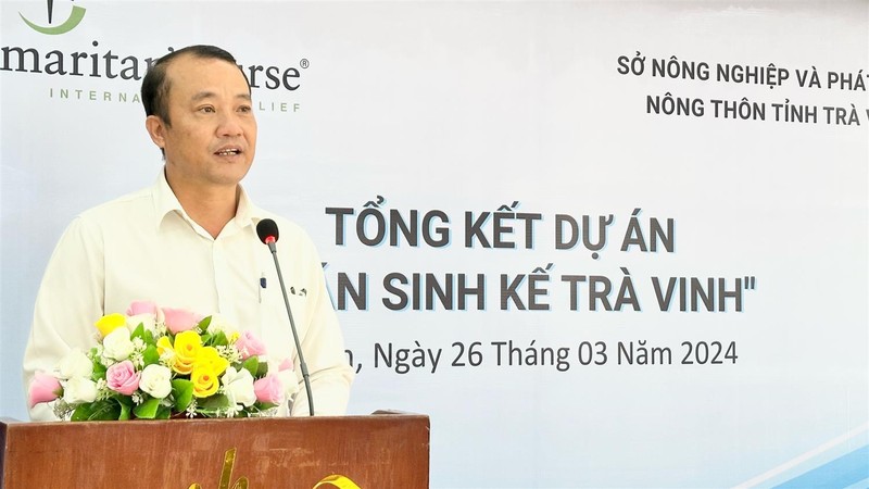 Le Van Dong, subdirector del Servicio de Agricultura y Desarrollo Rural de Tra Vinh, habla en el evento. (Foto: travinh.gov.vn)