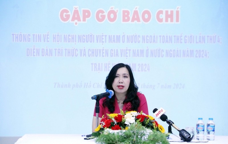 La viceministra de Relaciones Exteriores Le Thi Thu Hang, en la rueda de prensa (Foto: VNA)