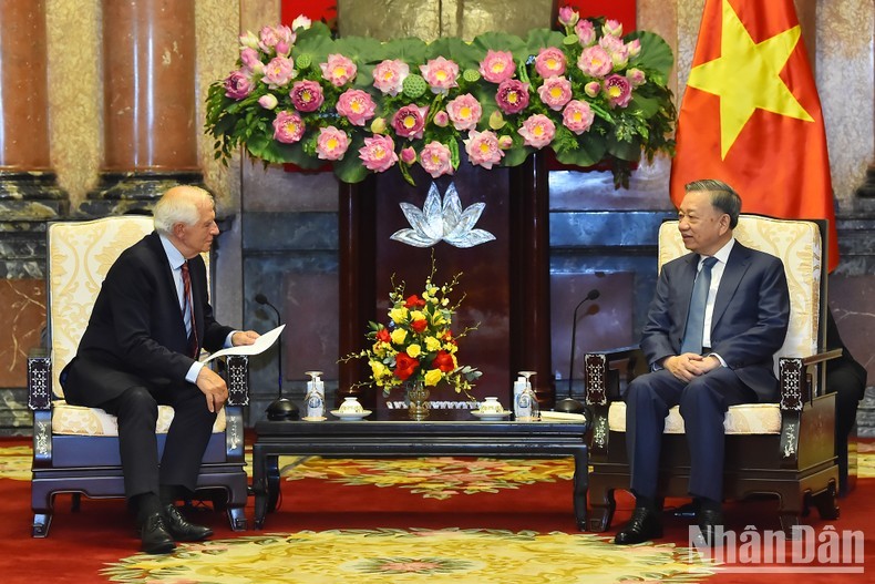 El presidente de Vietnam, To Lam y el vicepresidente de la Comisión Europea, Josep Borrell Fontelles.