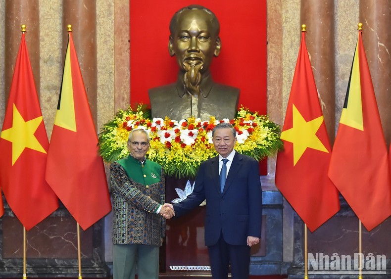 El presidente de Vietnam, To Lam, y su homólogo timorense, José Ramos-Horta.