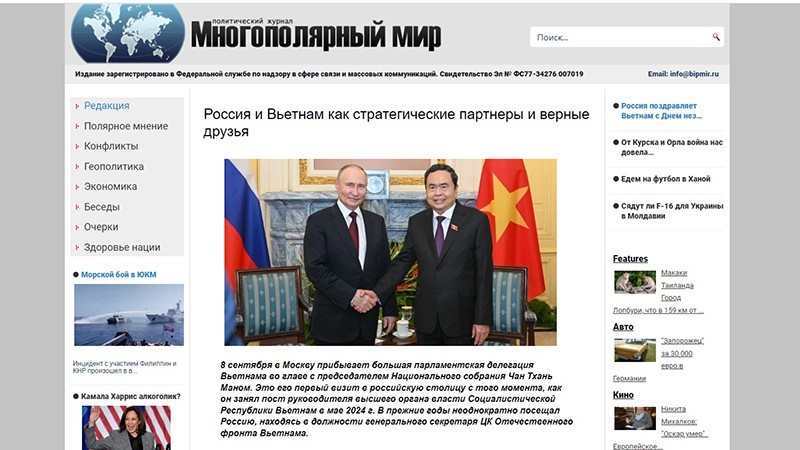 Diario ruso destaca significado de visita del presidente del Parlamento de Vietnam