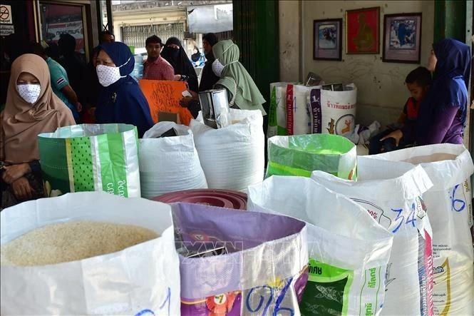 Precios del arroz tailandés cayeron a su nivel más bajo en un año. (Foto: AFP/VNA)