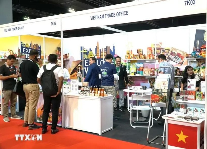 El stand de la Oficina Comercial de Vietnam en Malasia en la Exposición Internacional de Halal 2024 (Foto: VNA)