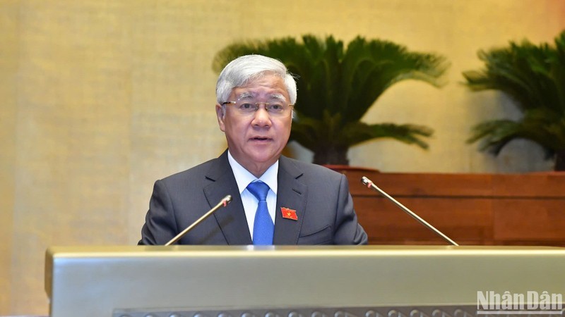 El presidente del Frente de la Patria de Vietnam, Do Van Chien, habla en el evento. (Foto: Nhan Dan)