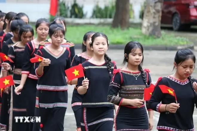 La etnia Bahnar conserva oficio de tejido de brocado tradicional. (Foto: VNA)