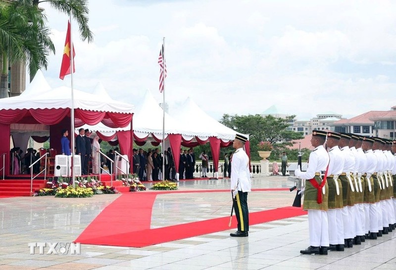 La ceremonia de bienvenida al secretario general del Partido Comunista de Vietnam, To Lam (Foto: VNA)