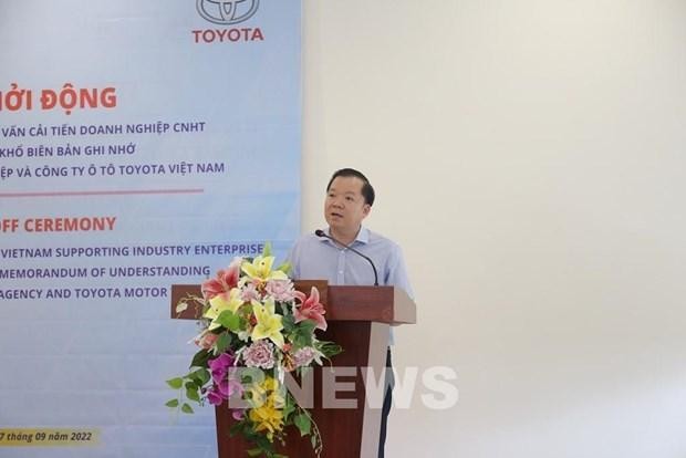 El subdirector del Departamento de Industria, Pham Tuan Anh, habla en el evento. (Fotografía: VNA) 