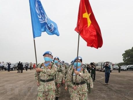 Participantes vietnamitas en las tareas de mantenimiento de la paz de la ONU. (Fotografía: VNA)